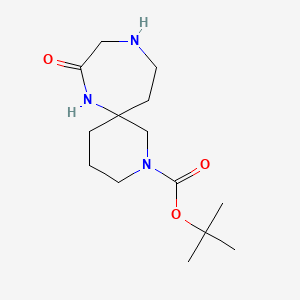 molecular formula C14H25N3O3 B8219493 Tert-butyl 8-oxo-2,7,10-triazaspiro[5.6]dodecane-2-carboxylate 