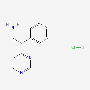 molecular formula C12H14ClN3 B8219499 2-Phenyl-2-(pyrimidin-4-yl)ethan-1-amine hydrochloride 