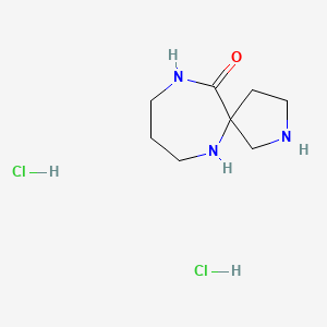 molecular formula C8H17Cl2N3O B8219523 2,6,10-Triazaspiro[4.6]undecan-11-one dihydrochloride 