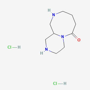 molecular formula C9H19Cl2N3O B8219543 decahydro-1H-pyrazino[1,2-a][1,4]diazocin-6-one dihydrochloride 