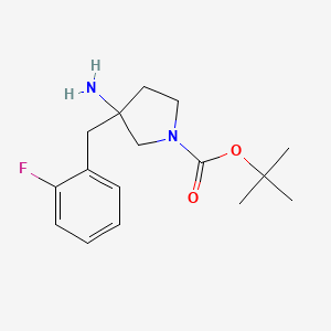molecular formula C16H23FN2O2 B8219563 Tert-butyl 3-amino-3-[(2-fluorophenyl)methyl]pyrrolidine-1-carboxylate 