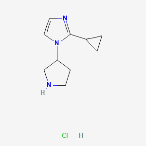 molecular formula C10H16ClN3 B8219570 2-cyclopropyl-1-(pyrrolidin-3-yl)-1H-imidazole hydrochloride 