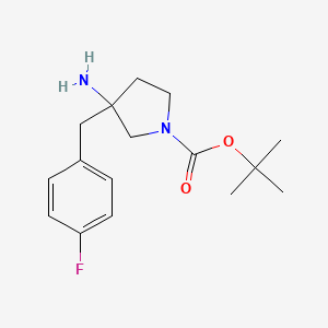 molecular formula C16H23FN2O2 B8219579 Tert-butyl 3-amino-3-[(4-fluorophenyl)methyl]pyrrolidine-1-carboxylate 