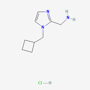 molecular formula C9H16ClN3 B8219591 1-[1-(cyclobutylmethyl)-1H-imidazol-2-yl]methanamine hydrochloride 