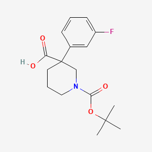 molecular formula C17H22FNO4 B8219628 1-[(Tert-butoxy)carbonyl]-3-(3-fluorophenyl)piperidine-3-carboxylic acid 