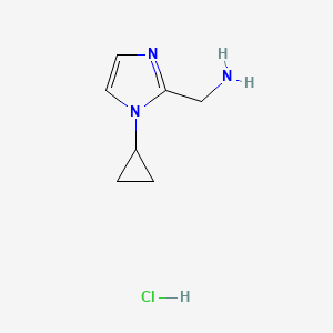 molecular formula C7H12ClN3 B8219633 1-(1-cyclopropyl-1H-imidazol-2-yl)methanamine hydrochloride 