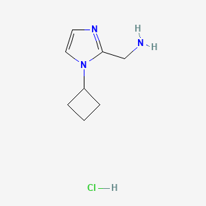 molecular formula C8H14ClN3 B8219646 1-(1-cyclobutyl-1H-imidazol-2-yl)methanamine hydrochloride 