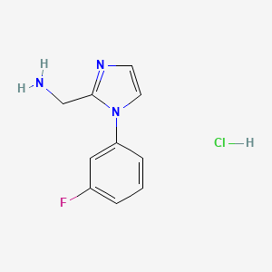 molecular formula C10H11ClFN3 B8219680 1-[1-(3-fluorophenyl)-1H-imidazol-2-yl]methanamine hydrochloride 