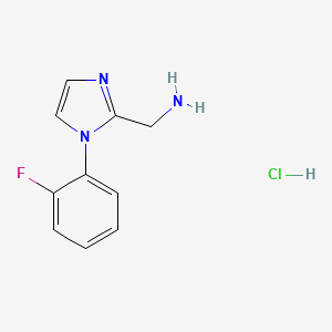 molecular formula C10H11ClFN3 B8219716 1-[1-(2-fluorophenyl)-1H-imidazol-2-yl]methanamine hydrochloride 
