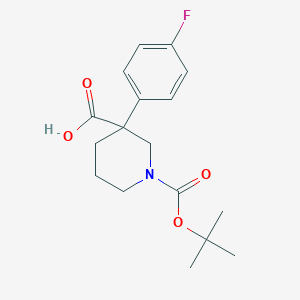 molecular formula C17H22FNO4 B8219751 1-[(Tert-butoxy)carbonyl]-3-(4-fluorophenyl)piperidine-3-carboxylic acid 