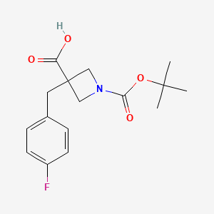 molecular formula C16H20FNO4 B8219789 1-[(Tert-butoxy)carbonyl]-3-[(4-fluorophenyl)methyl]azetidine-3-carboxylic acid 
