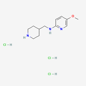 molecular formula C12H22Cl3N3O B8219806 5-methoxy-N-[(piperidin-4-yl)methyl]pyridin-2-amine trihydrochloride 