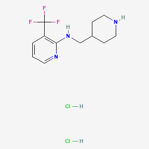molecular formula C12H18Cl2F3N3 B8219815 N-[(piperidin-4-yl)methyl]-3-(trifluoromethyl)pyridin-2-amine dihydrochloride 