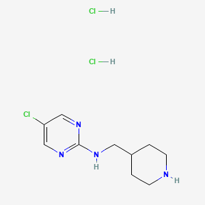 molecular formula C10H17Cl3N4 B8219837 5-chloro-N-[(piperidin-4-yl)methyl]pyrimidin-2-amine dihydrochloride 