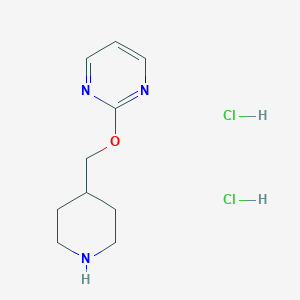 molecular formula C10H17Cl2N3O B8219839 2-[(Piperidin-4-yl)methoxy]pyrimidine dihydrochloride 