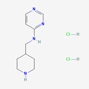 molecular formula C10H18Cl2N4 B8219861 N-[(piperidin-4-yl)methyl]pyrimidin-4-amine dihydrochloride 