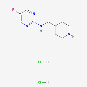 molecular formula C10H17Cl2FN4 B8219881 5-fluoro-N-[(piperidin-4-yl)methyl]pyrimidin-2-amine dihydrochloride 