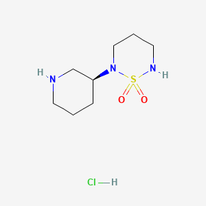 molecular formula C8H18ClN3O2S B8219956 2-[(3S)-piperidin-3-yl]-1,2,6-thiadiazinane 1,1-dioxide;hydrochloride 