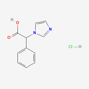 molecular formula C11H11ClN2O2 B8219966 2-(1H-imidazol-1-yl)-2-phenylacetic acid hydrochloride 