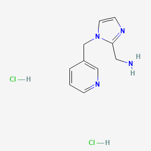 molecular formula C10H14Cl2N4 B8219992 1-{1-[(pyridin-3-yl)methyl]-1H-imidazol-2-yl}methanamine dihydrochloride 