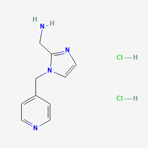molecular formula C10H14Cl2N4 B8219997 1-{1-[(pyridin-4-yl)methyl]-1H-imidazol-2-yl}methanamine dihydrochloride 