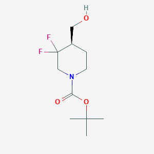 molecular formula C11H19F2NO3 B8220012 tert-Butyl (4R)-3,3-difluoro-4-(hydroxymethyl)piperidine-1-carboxylate 