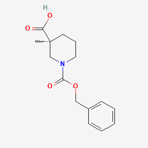 molecular formula C15H19NO4 B8220028 (3S)-3-methyl-1-phenylmethoxycarbonylpiperidine-3-carboxylic acid 