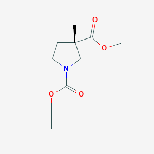 molecular formula C12H21NO4 B8220038 1-(tert-Butyl) 3-methyl (S)-3-methylpyrrolidine-1,3-dicarboxylate 