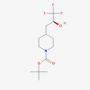 molecular formula C13H22F3NO3 B8220057 tert-butyl 4-[(2S)-3,3,3-trifluoro-2-hydroxypropyl]piperidine-1-carboxylate 