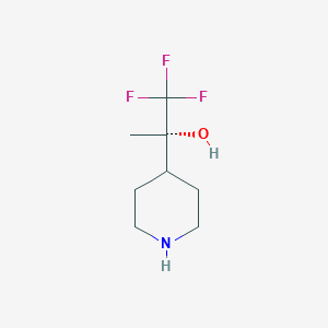 molecular formula C8H14F3NO B8220065 (2S)-1,1,1-trifluoro-2-piperidin-4-ylpropan-2-ol 