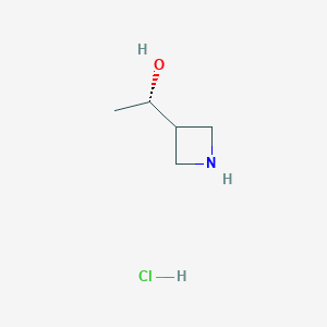 molecular formula C5H12ClNO B8220115 (S)-1-(Azetidin-3-yl)ethanol hydrochloride 