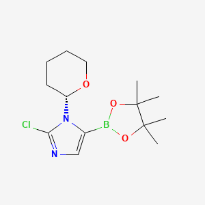 molecular formula C14H22BClN2O3 B8220137 2-chloro-1-[(2S)-oxan-2-yl]-5-(4,4,5,5-tetramethyl-1,3,2-dioxaborolan-2-yl)imidazole 