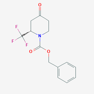 molecular formula C14H14F3NO3 B8220174 benzyl (2S)-4-oxo-2-(trifluoromethyl)piperidine-1-carboxylate 