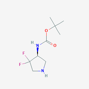 molecular formula C9H16F2N2O2 B8220185 tert-Butyl N-[(3S)-4,4-difluoropyrrolidin-3-yl]carbamate 