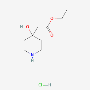 molecular formula C9H18ClNO3 B8220206 Ethyl 2-(4-hydroxypiperidin-4-yl)acetate hydrochloride 