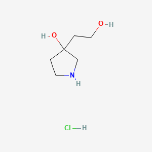 molecular formula C6H14ClNO2 B8220210 3-(2-Hydroxyethyl)pyrrolidin-3-ol;hydrochloride 