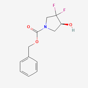 molecular formula C12H13F2NO3 B8220215 benzyl (4S)-3,3-difluoro-4-hydroxypyrrolidine-1-carboxylate 