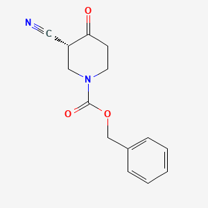 molecular formula C14H14N2O3 B8220222 benzyl (3R)-3-cyano-4-oxopiperidine-1-carboxylate 