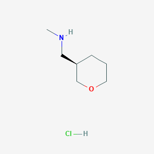 molecular formula C7H16ClNO B8220240 N-methyl-1-[(3R)-oxan-3-yl]methanamine;hydrochloride 