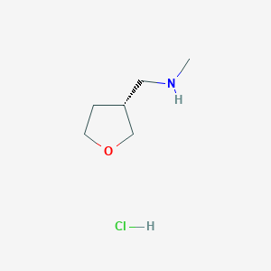 molecular formula C6H14ClNO B8220243 (R)-N-Methyl-1-(tetrahydrofuran-3-yl)methanamine hydrochloride 