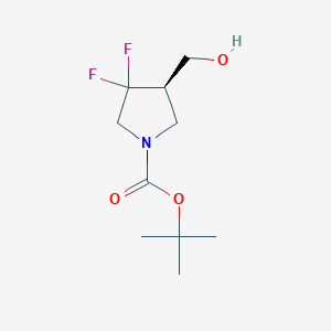 molecular formula C10H17F2NO3 B8220281 tert-Butyl (R)-3,3-difluoro-4-(hydroxymethyl)pyrrolidine-1-carboxylate 