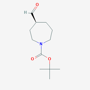 molecular formula C12H21NO3 B8220301 tert-butyl (4S)-4-formylazepane-1-carboxylate 