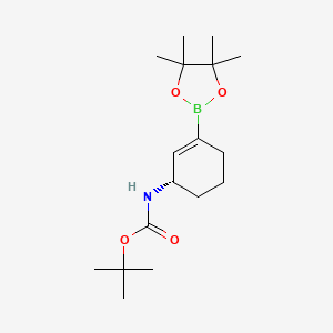 molecular formula C17H30BNO4 B8220311 (S)-tert-Butyl (3-(4,4,5,5-tetramethyl-1,3,2-dioxaborolan-2-yl)cyclohex-2-en-1-yl)carbamate 