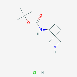 molecular formula C11H21ClN2O2 B8220323 tert-butyl N-[(7S)-2-azaspiro[3.3]heptan-7-yl]carbamate;hydrochloride 