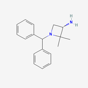 molecular formula C18H22N2 B8220357 (3S)-1-benzhydryl-2,2-dimethylazetidin-3-amine 