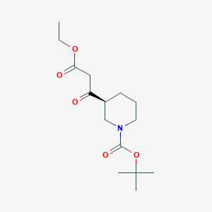 molecular formula C15H25NO5 B8220386 tert-butyl (3S)-3-(3-ethoxy-3-oxopropanoyl)piperidine-1-carboxylate 