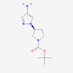 molecular formula C12H20N4O2 B8220390 (S)-tert-butyl 3-(4-amino-1H-pyrazol-1-yl)pyrrolidine-1-carboxylate 