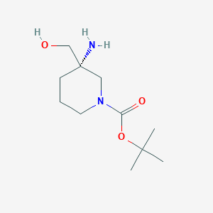 molecular formula C11H22N2O3 B8220394 tert-butyl (3S)-3-amino-3-(hydroxymethyl)piperidine-1-carboxylate 