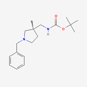 molecular formula C18H28N2O2 B8220405 tert-butyl N-[[(3R)-1-benzyl-3-methylpyrrolidin-3-yl]methyl]carbamate 