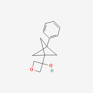 molecular formula C14H16O2 B8220492 3-(3-Phenyl-1-bicyclo[1.1.1]pentanyl)oxetan-3-ol 